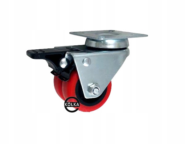 KOŁO KÓŁKO MEBLOWE fi.50mm SKRĘTNE HAMULEC TANDEM