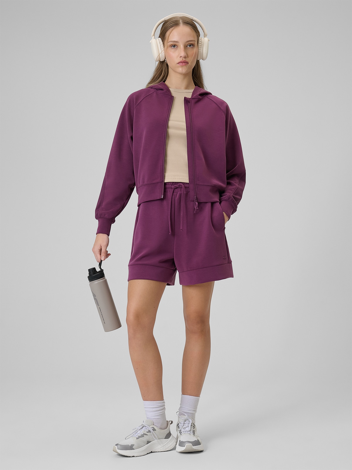 4F Kraťasy Fialové Modalové XL