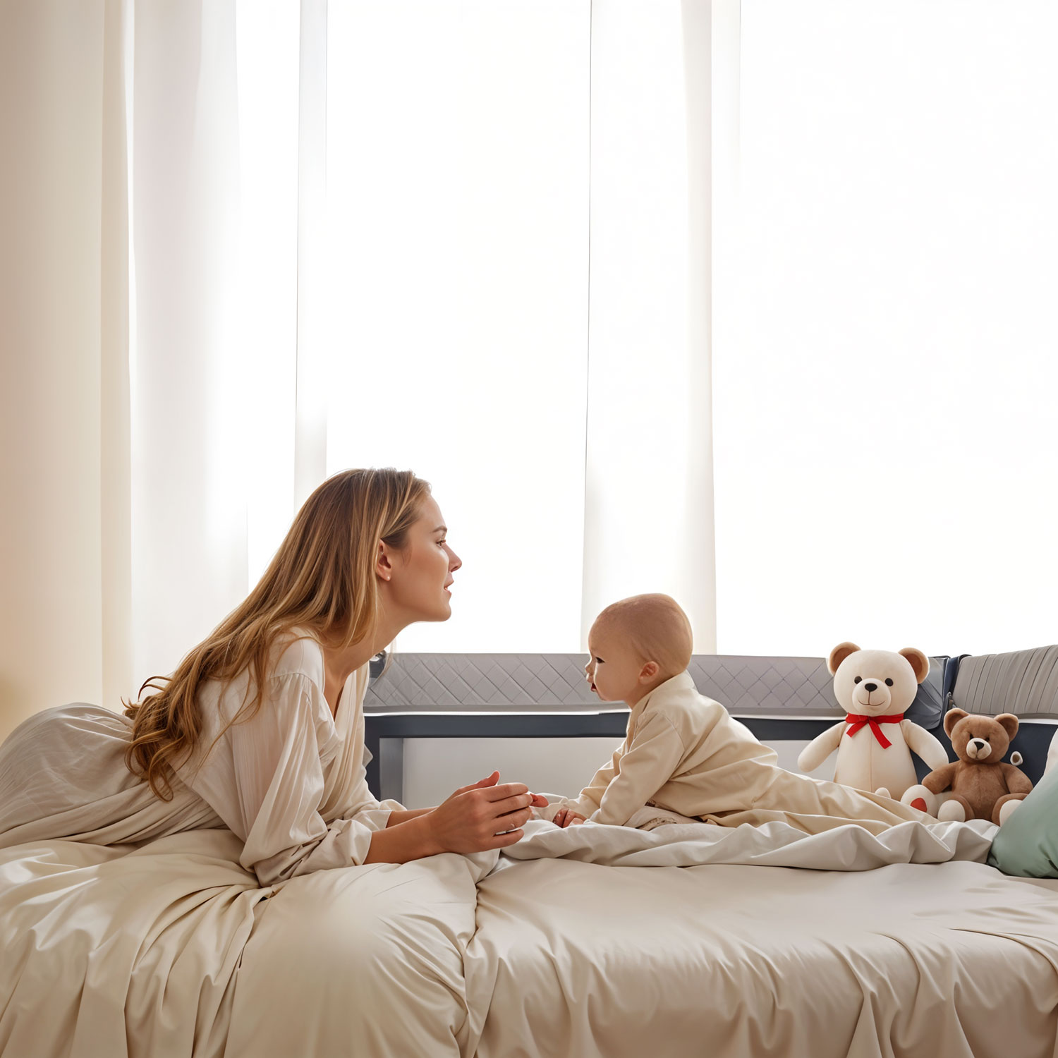 KELIONINĖ LOVELĖ, REGULIUOJAMA, SULANKSTOMA, RAŠIKLIS, TINKLELIS NUO UODŲ, 3 LYGIAI + KREPŠYS. Gamintojas SEVERNO Kids.