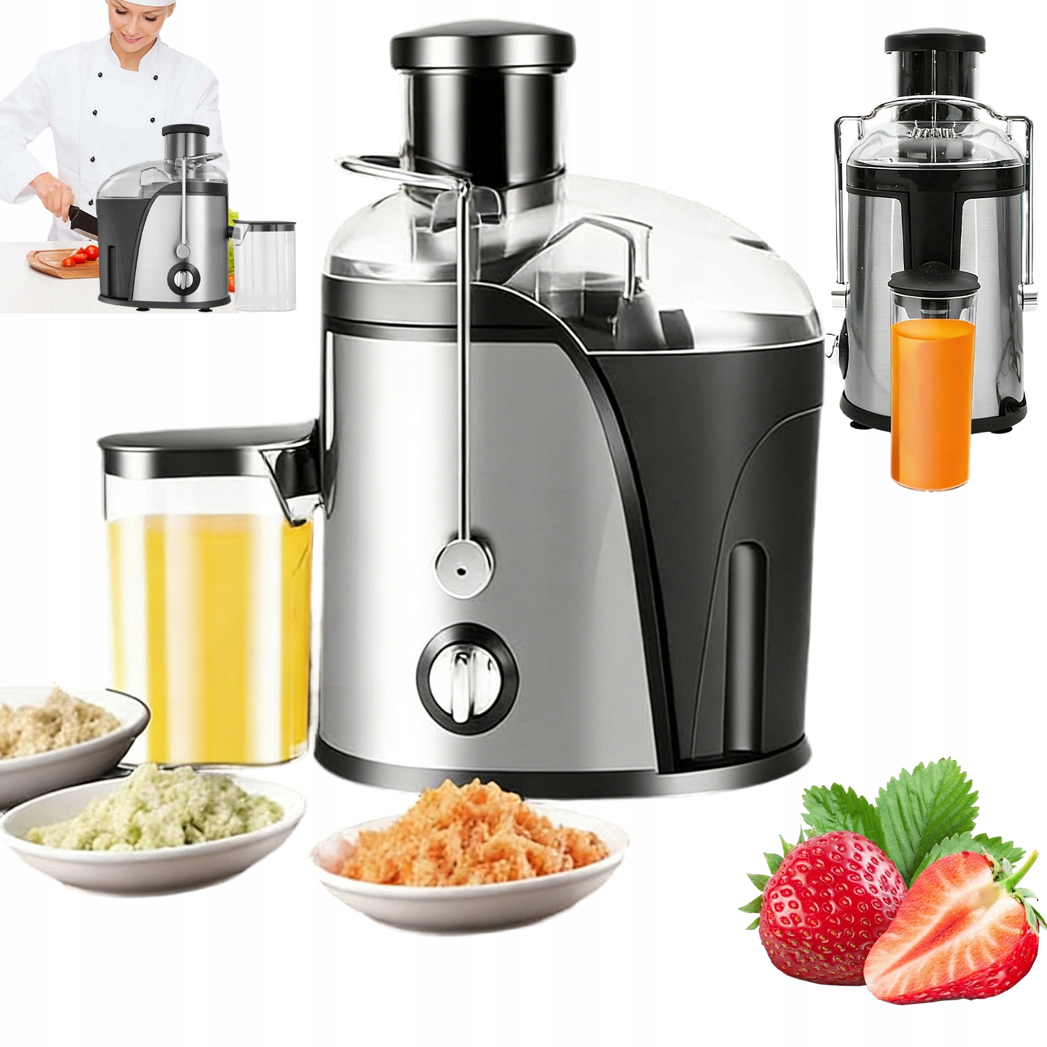 Elektrický Odšťavňovač 1500 W S Širokým Otvorem Pro Ovoce