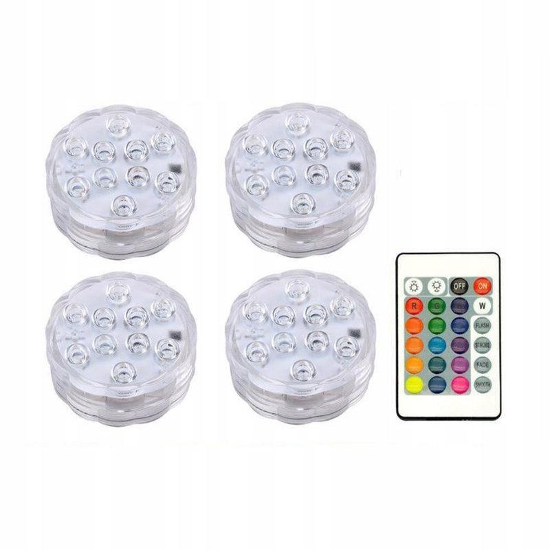 OŚWIETLENIE BASENU PODWODNE BASENOWE LAMPKA LED RGB Z PILOT+ogniwo guzikowe EAN (GTIN) 053742580453