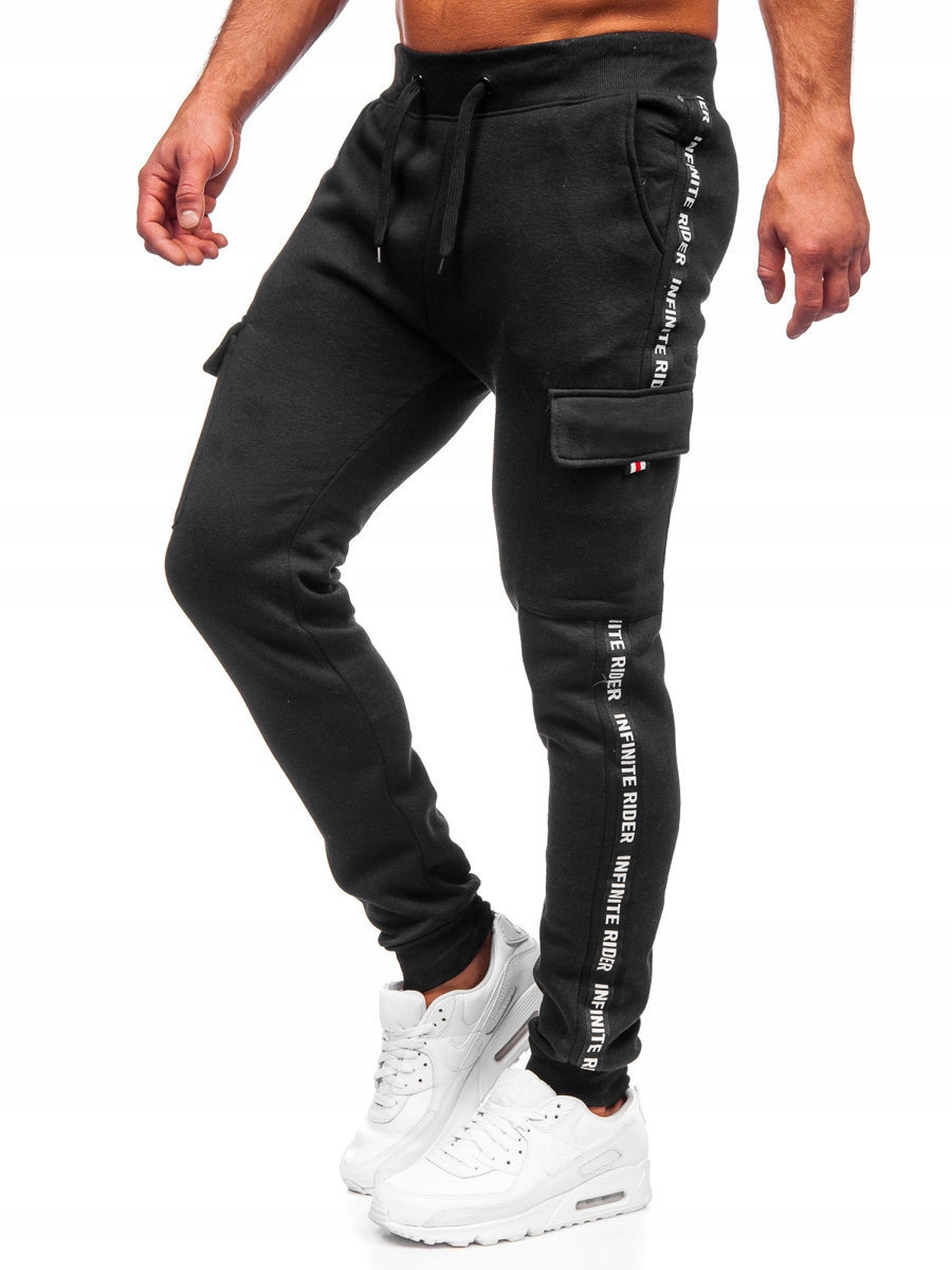 

Spodnie Dresowe Bojówki Czarne JX8715 DENLEY_2XL
