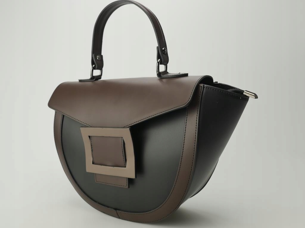 VERA PELLE ITALY Elegancka torebka modny kuferek Model FONTANE