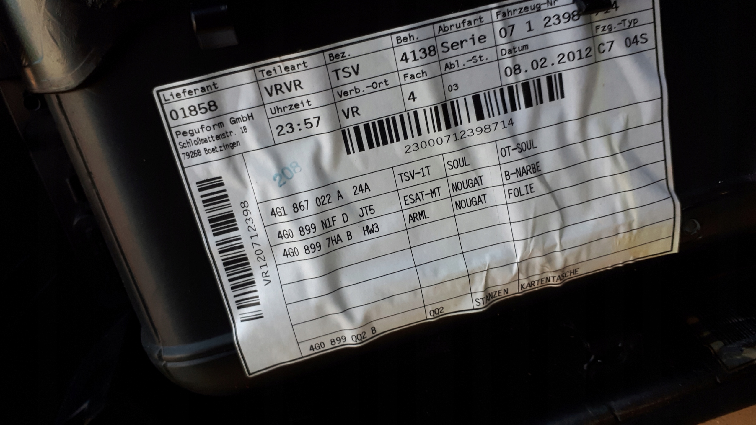 Audi OE 4G1867022A