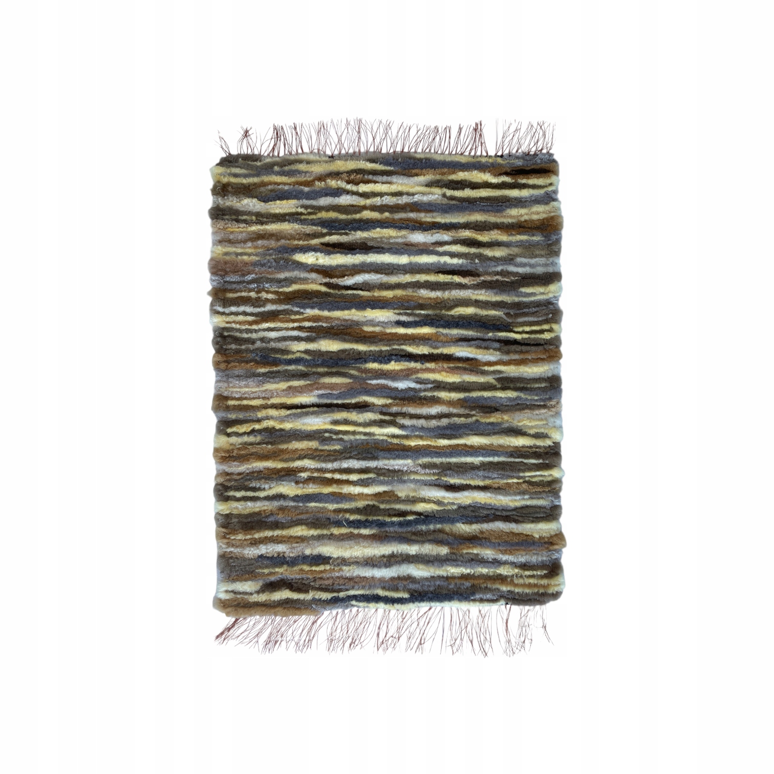 Koberec z ovčí vlny, přírodní, teplý, 105 x 70