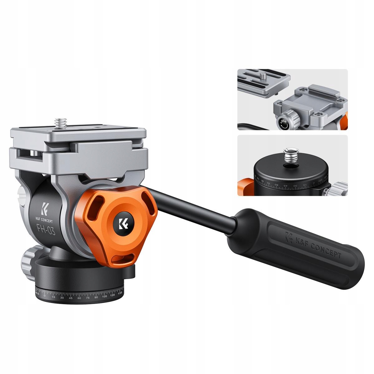 Hydraulická videohlava K&f Concept pro stativ (FH-03), (KF31.087)