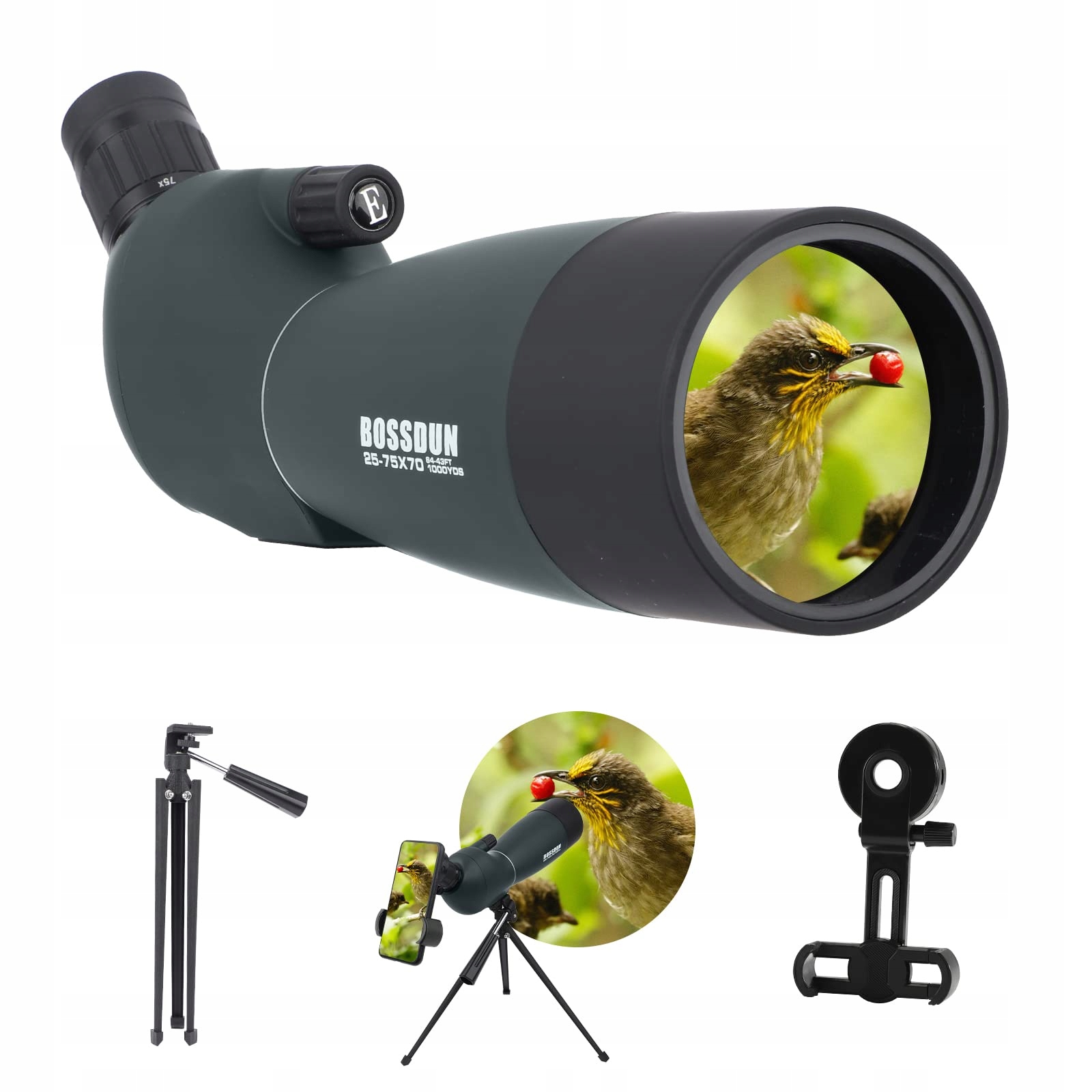 Bossdun 25-75x, luneta celownicza z pryzmatem,