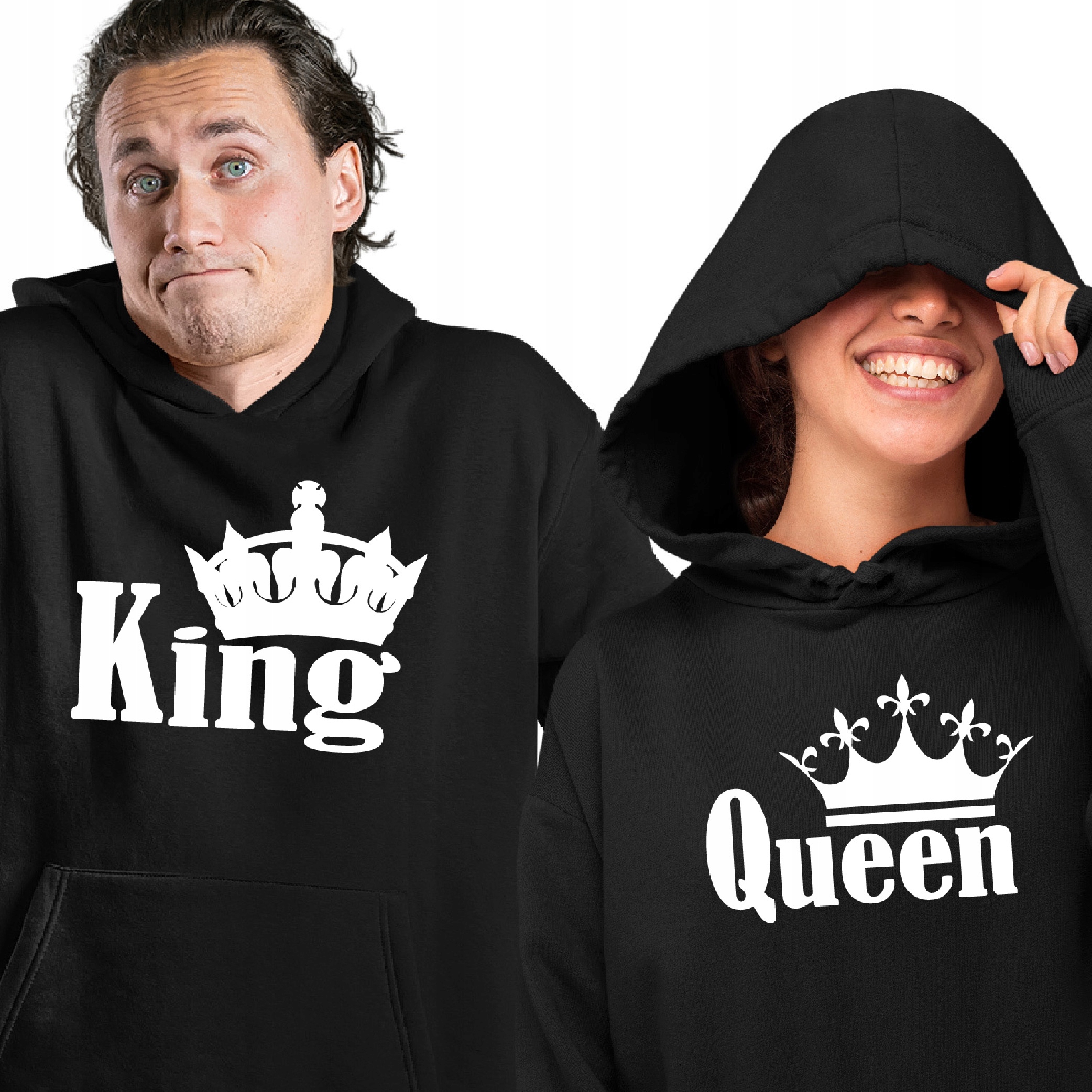 

zestaw komplet dwóch bluz king queen król królowa