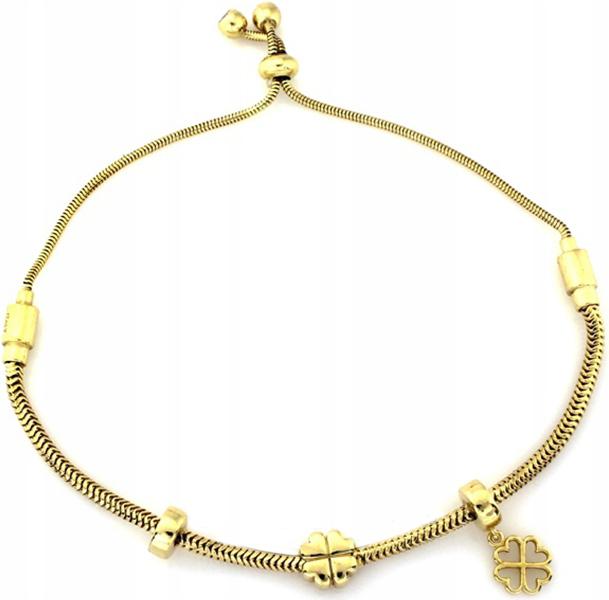 Stříbrný náramek 925 pozlacený s jetelkami 9,71 g, moderní módní vzor