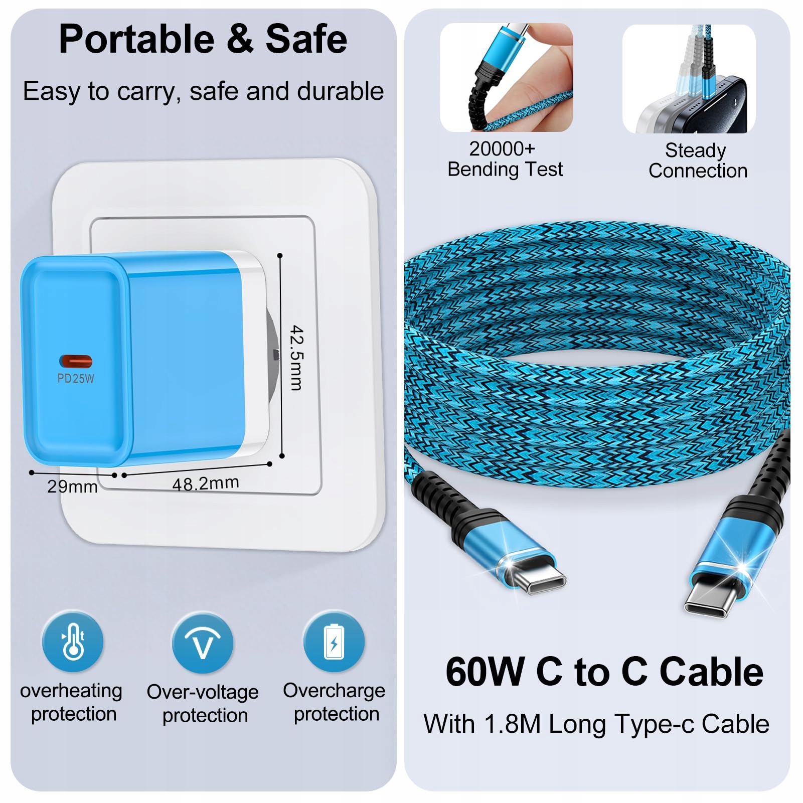 Na Telefon Ładowarka USB C 25W Szybkie Ładowanie Kabel 18M Galaxy A S Z Fli — miniatura 4