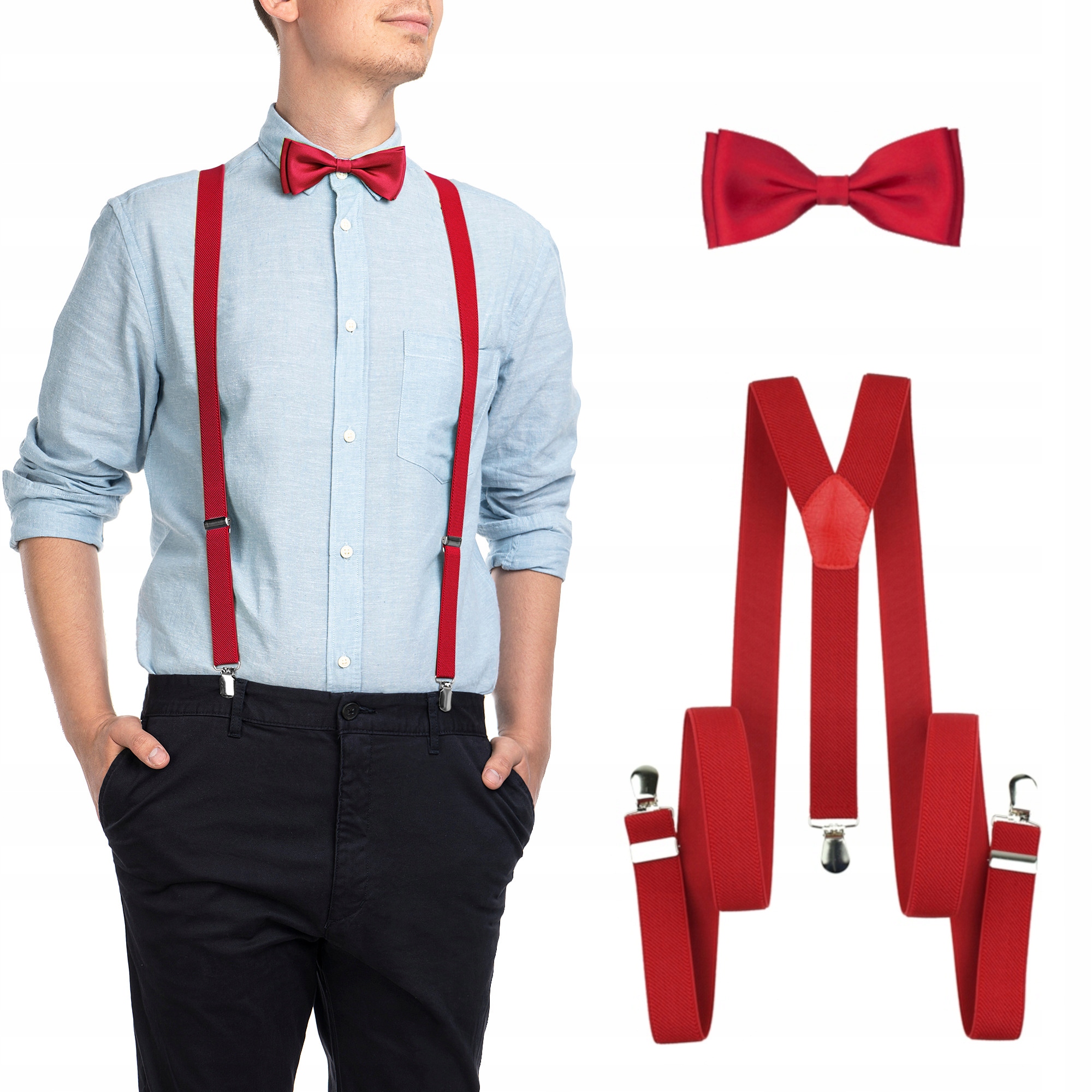 

Komplet Szelki Muszka Polska dla Mężczyzn i Kobiet