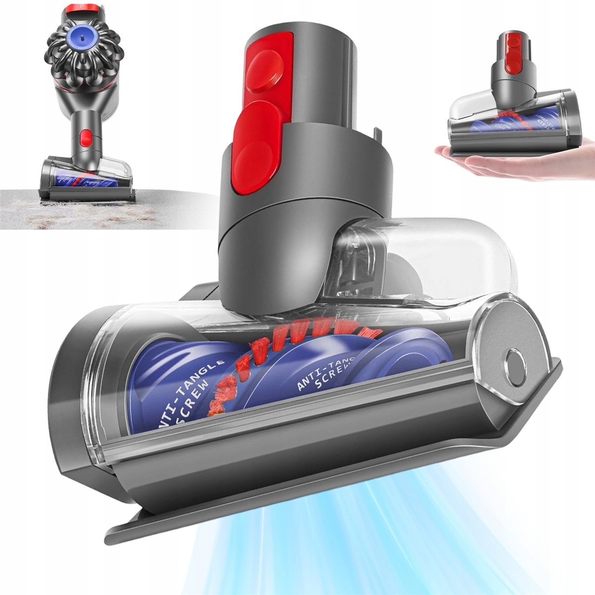 pro Dyson V15 V11 V10 V8 V7 kuželový kartáč proti zamotání Abs tmavě šedý