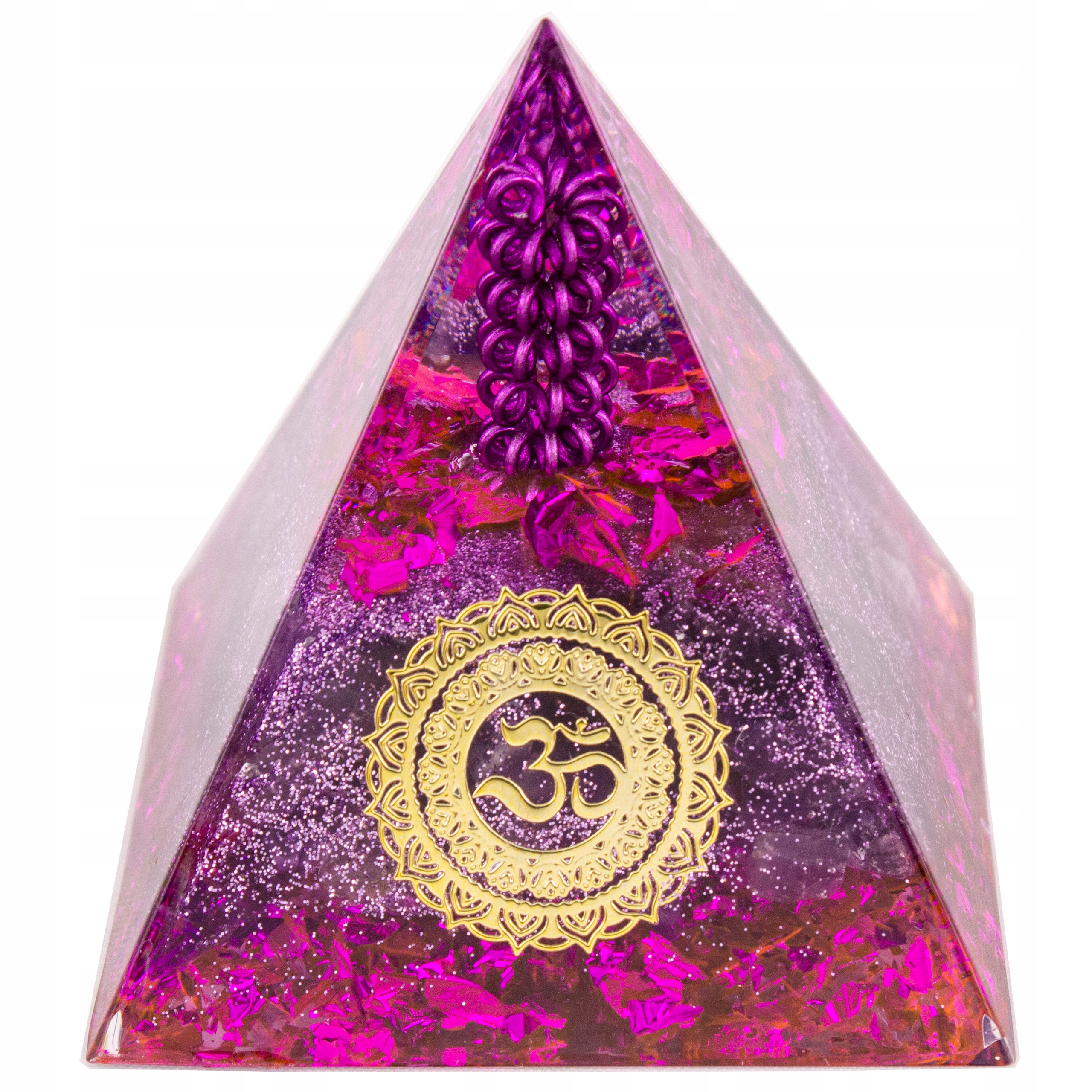 Piękna Piramidka Orgonit Ametyst Miedź Harmonizacja Uziemienie Czakry 5 cm