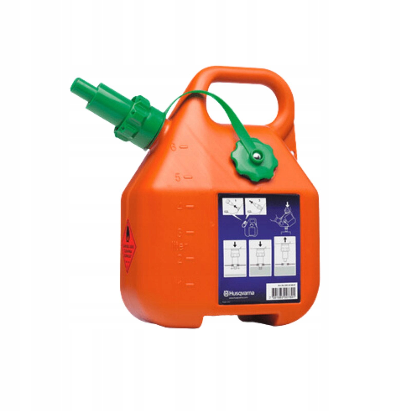 Kanister na paliwo Husqvarna 6 litrów pomarańczowy korek niekapek benzyna