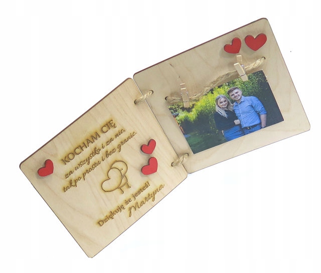 DREWNIANA RAMKA NA ZDJĘCIE ZAKOCHANI PREZENT MD37 Kod producenta MD37