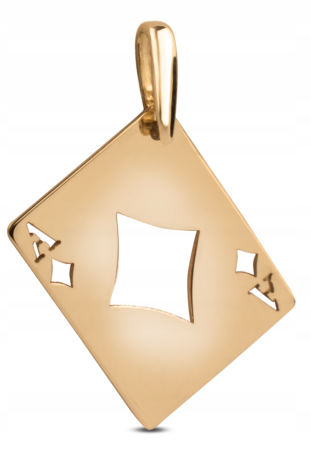 Piękna Klasyczna Złota Zawieszka Karta As Karo 8KT 333