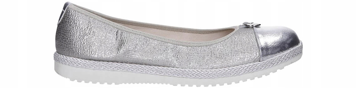 BALERINY ESPADRYLE WKŁADKA SKÓRA METALICZNE NEW 37 Zapięcie wsuwane