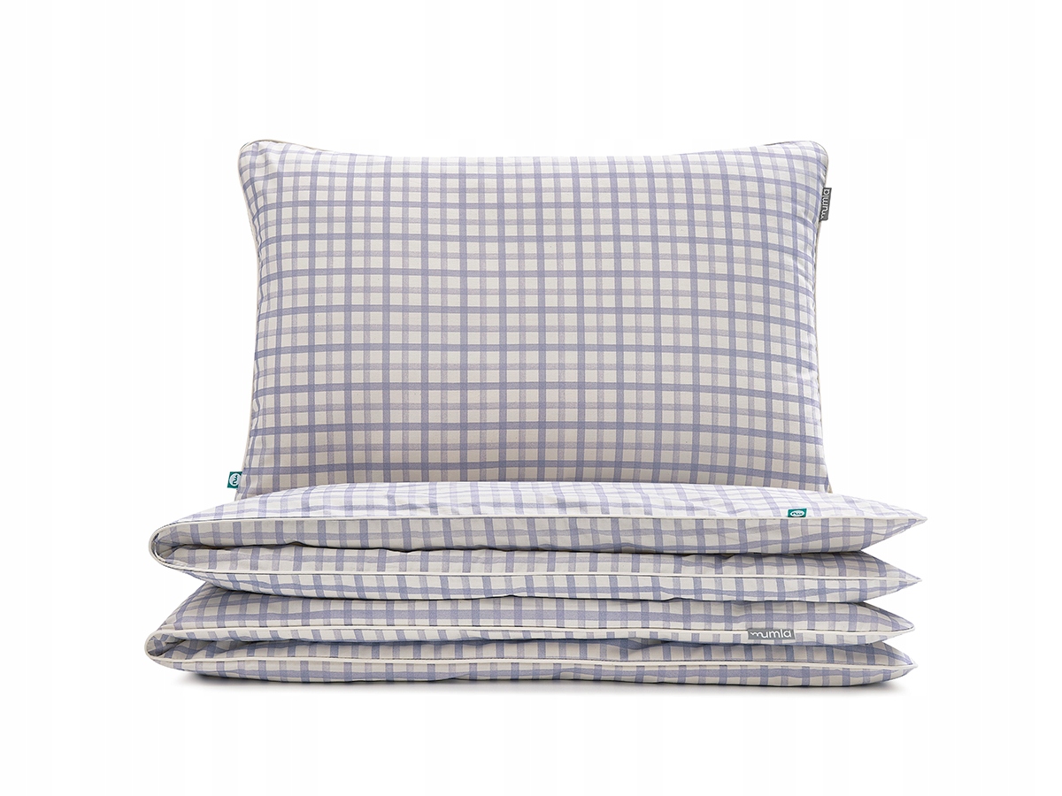 Posteľná Bielizeň Fialová mriežka 220x200 cm 2x 60x50 cm Mumla
