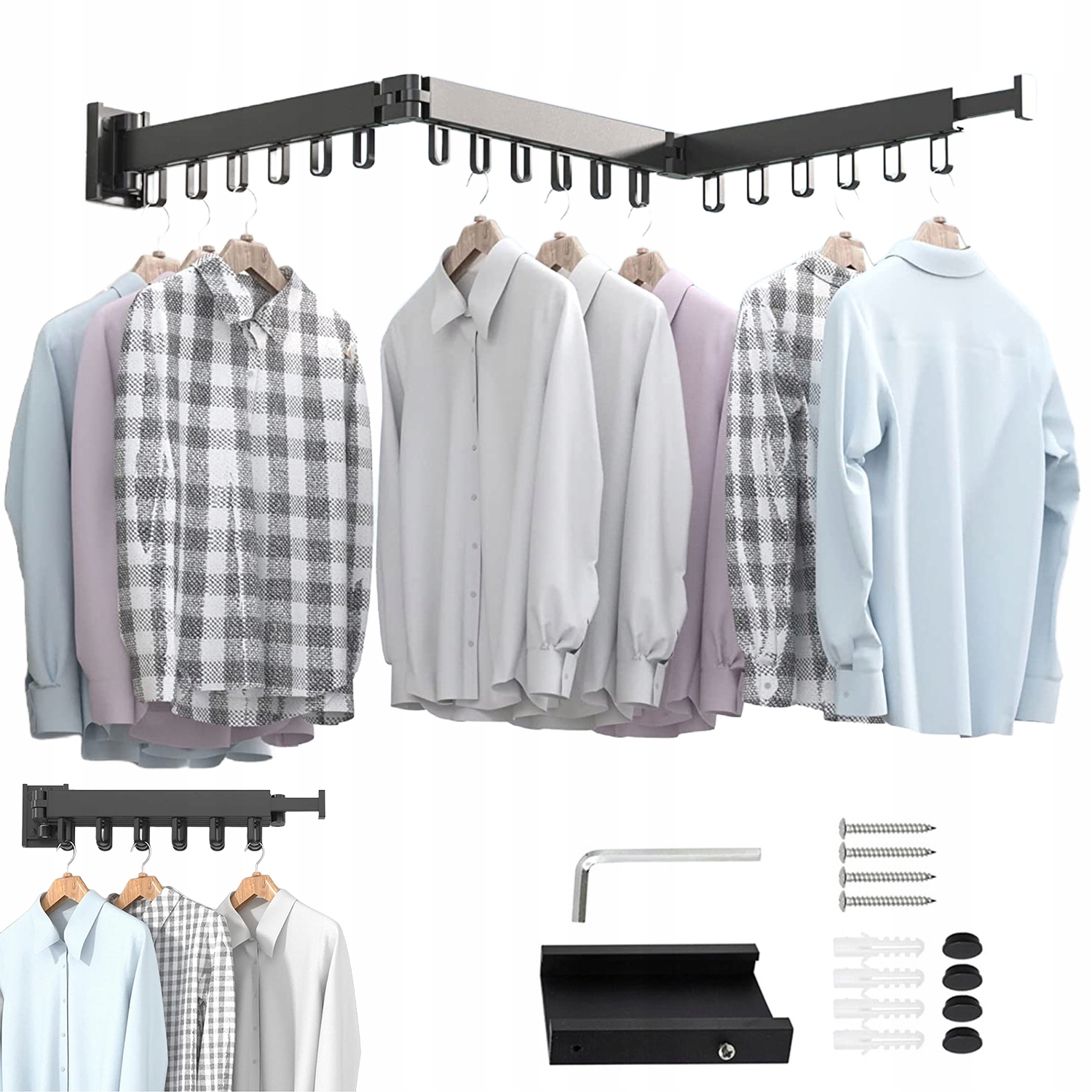 Levně Skládací Věšák Na Oblečení Pro Sušení Prádla Max 50 Kg 127 CM Sušení