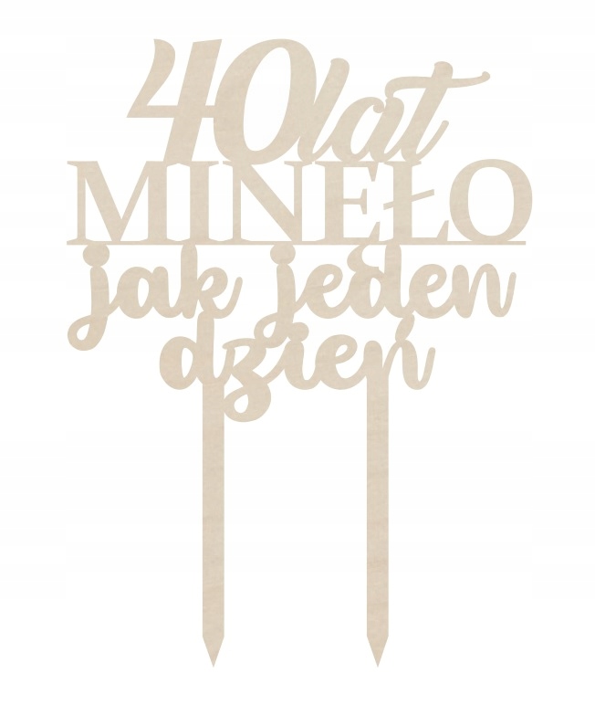 

Topper na tort 30 40 50 lat minęło jak jeden dzień