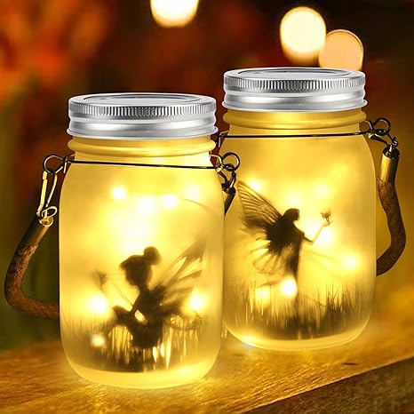 2X Lampa Solarna Słoik Led Ogrodowa Ciepły Biały Dekoracja Balkon Wróżka