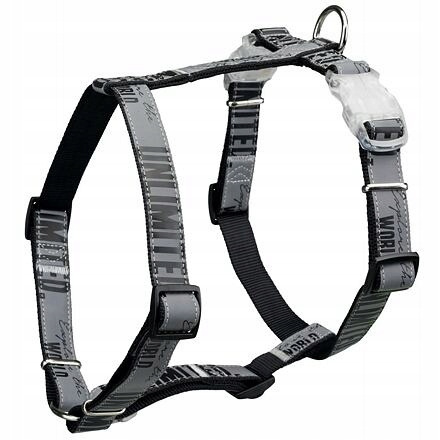 Levně Postroj Explore s blikátkem, černý/reflexní (rp 2,10 Kč) L-XL:hruď:75-120cm