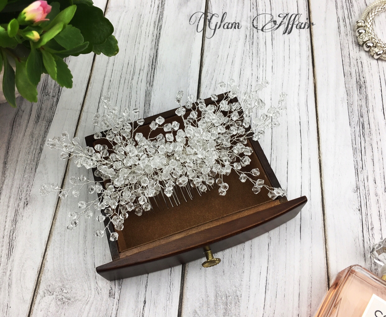 Ozdoba ślubna do włosów Kryształy grzebień NOWOŚĆ Rodzaj inny