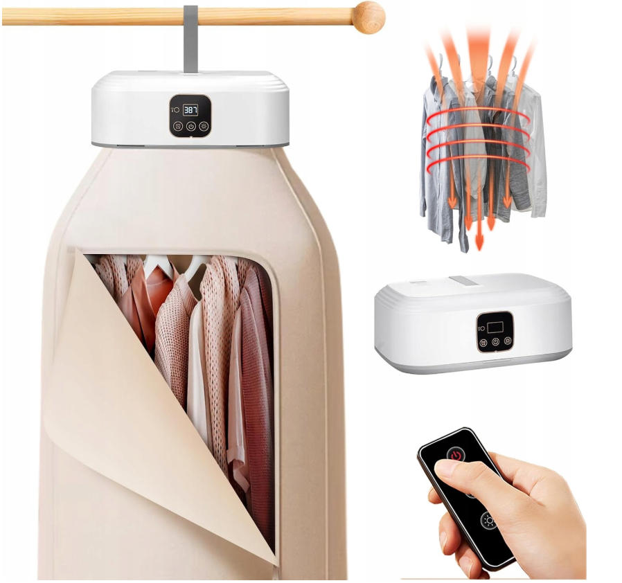 Levně 600W Elektrický Sušák Na Prádlo, Inteligentní Sterilizace, Skládací, Časovač