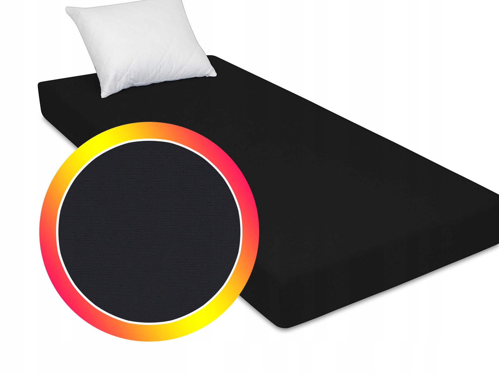 

Prześcieradło czarne bawełniane z gumką 80x180 cm