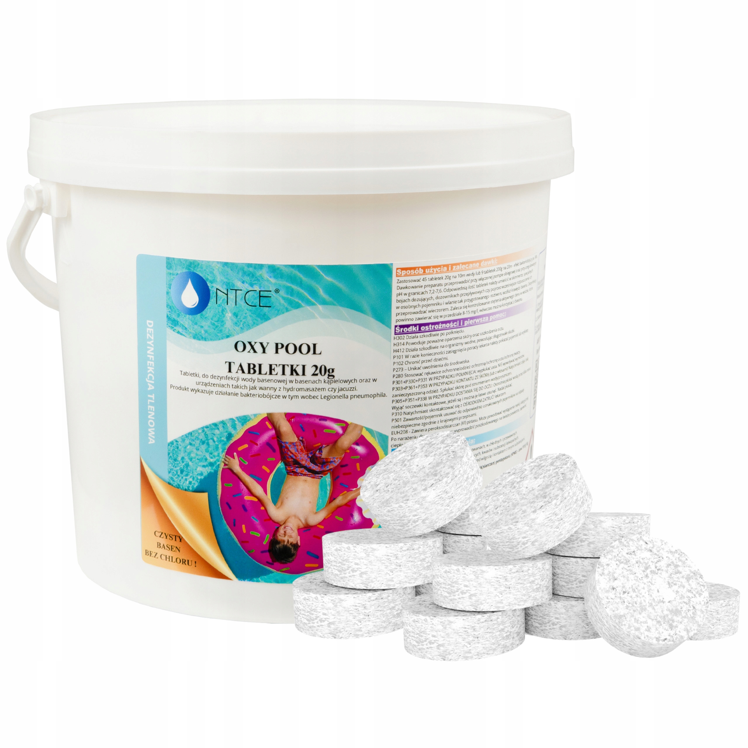 Aktywny Tlen do Basenu Jacuzzi Spa Chemia Basenowa bez Chloru Tabletki 3KG