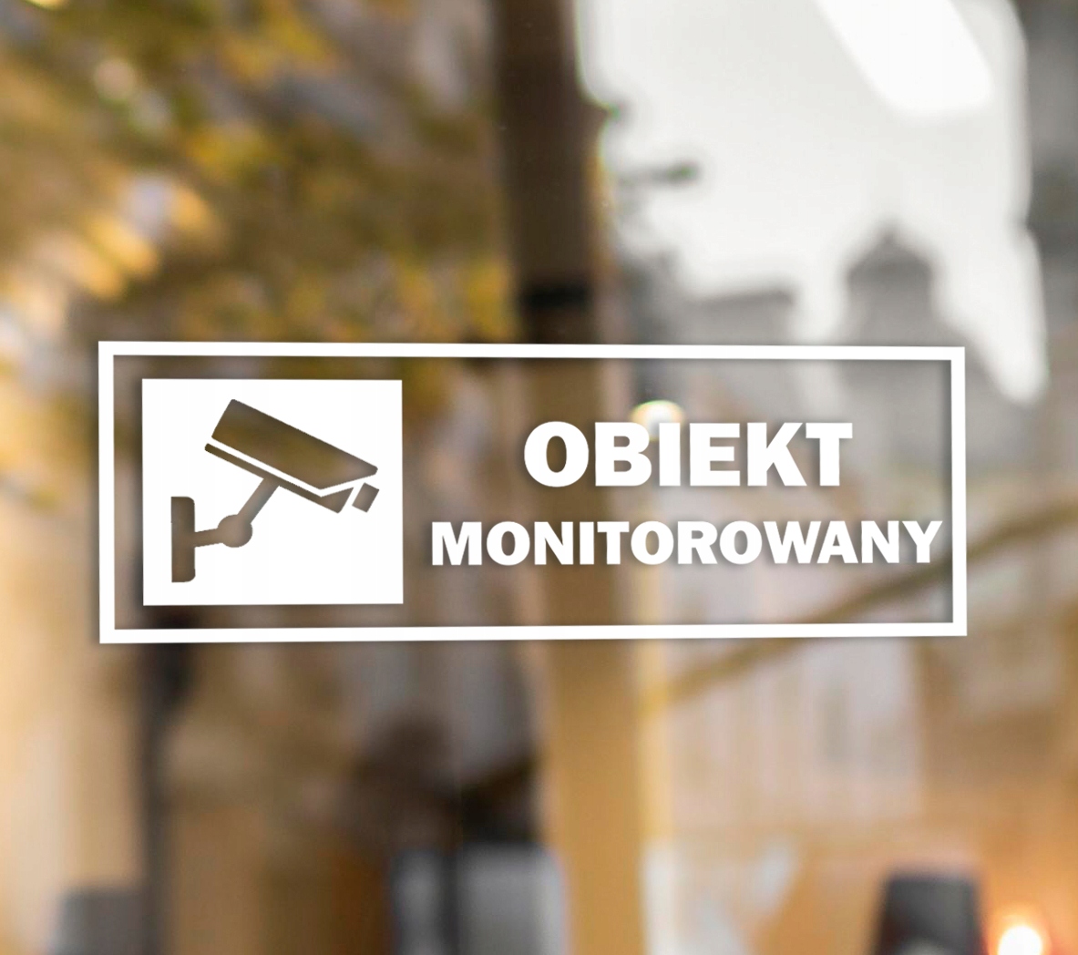 

Naklejka Obiekt Monitorowany Biała 30x10 cm