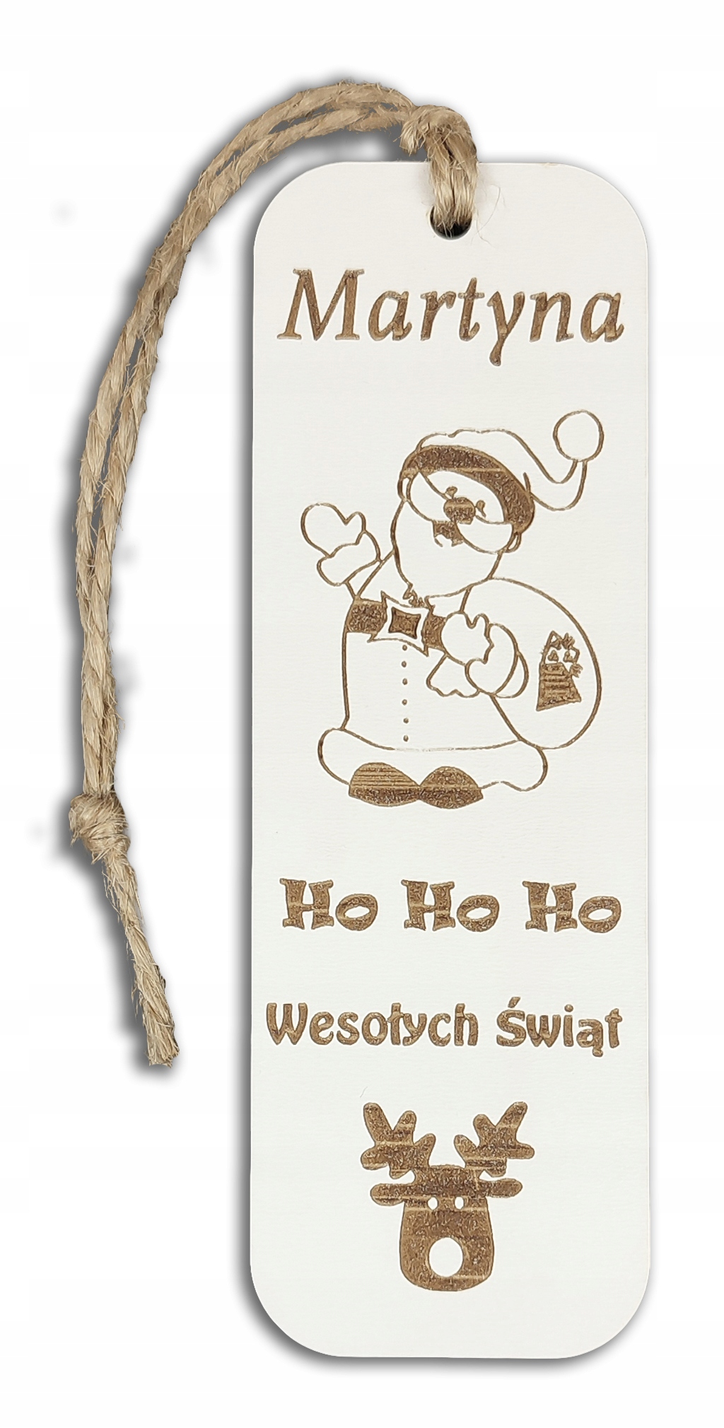 ZAKŁADKA Z IMIENIEM PREZENT NA MIKOŁAJKI MIKOŁAJ ŚWIĘTA POD CHOINKĘ DZIECI