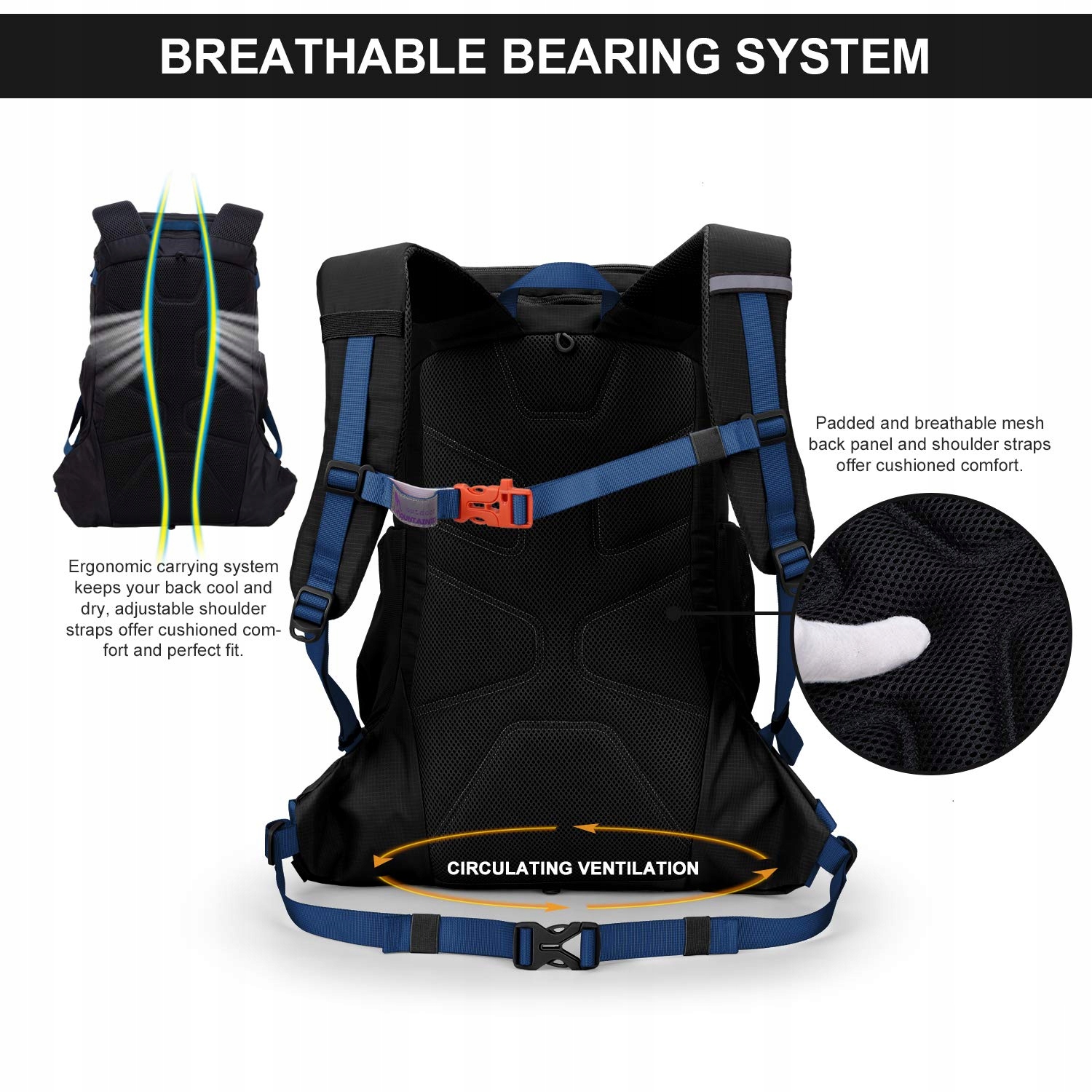 MOUNTAINTOP Plecak Turystyczny 35L Lekki Plecak Trekkingowy z Pokrowcem — miniatura 5