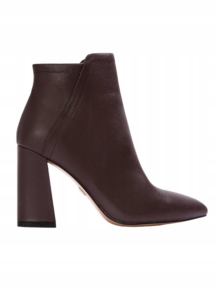 Hnědé dámské kotníkové boty na podpatku, pohodlné a stabilní kožené boty Kazar 41