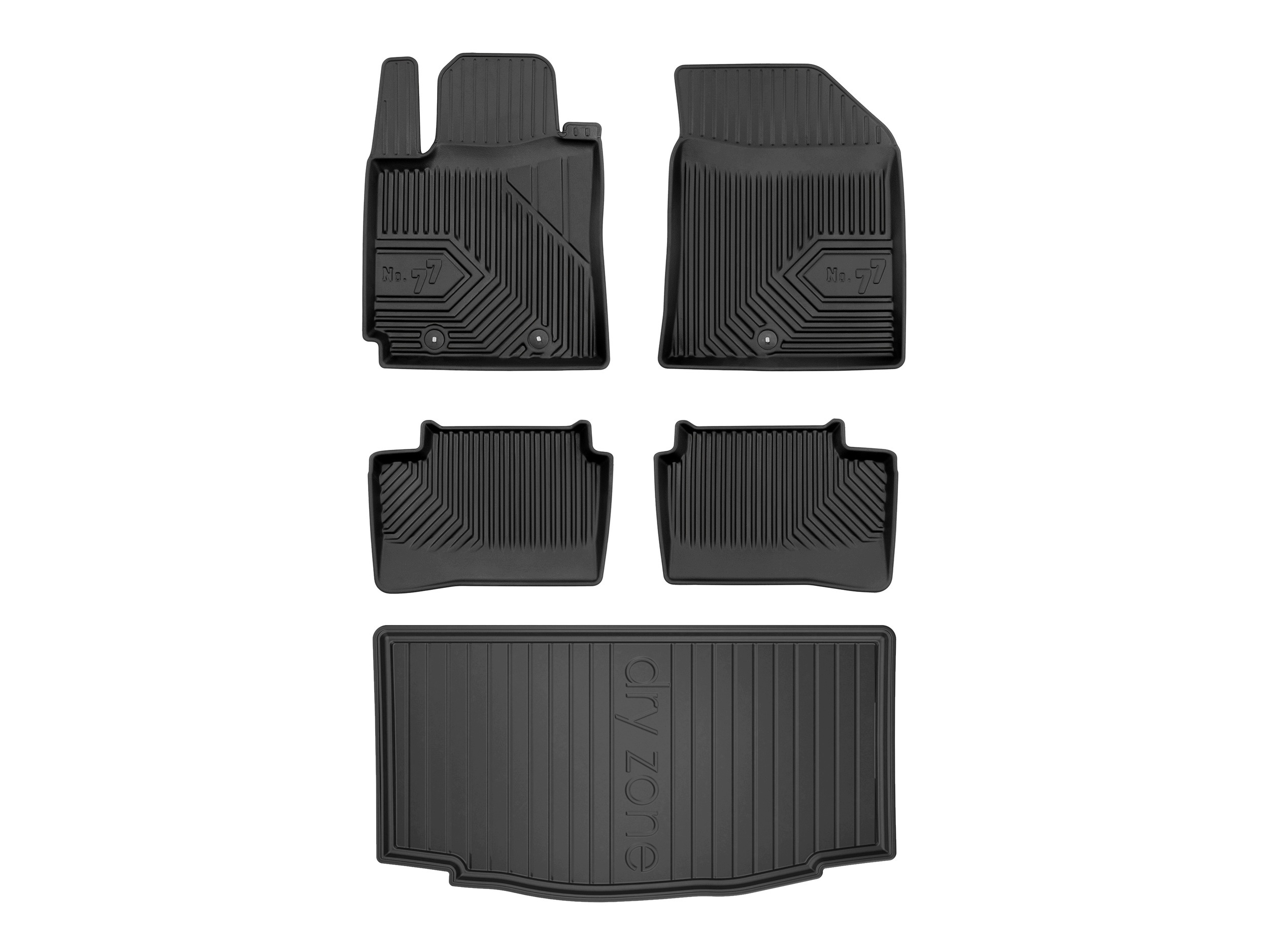 3D koberčeky podložka DryZone pre: Hyundai i10 II 2013-2019 5 dielikov