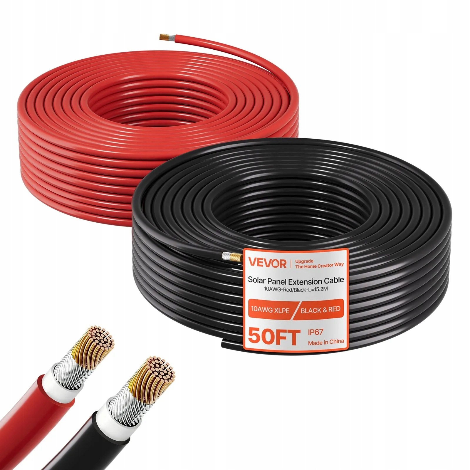 Kabel fotovoltaický černý 6 mm2 15,24 m sada silný IP67