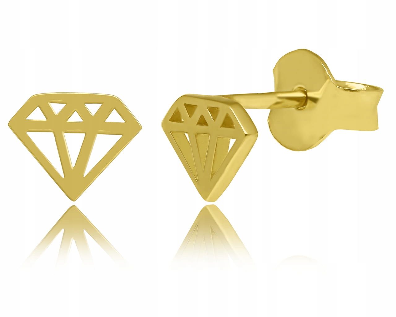 Náušnice zlaté diamanty ryzosti 585