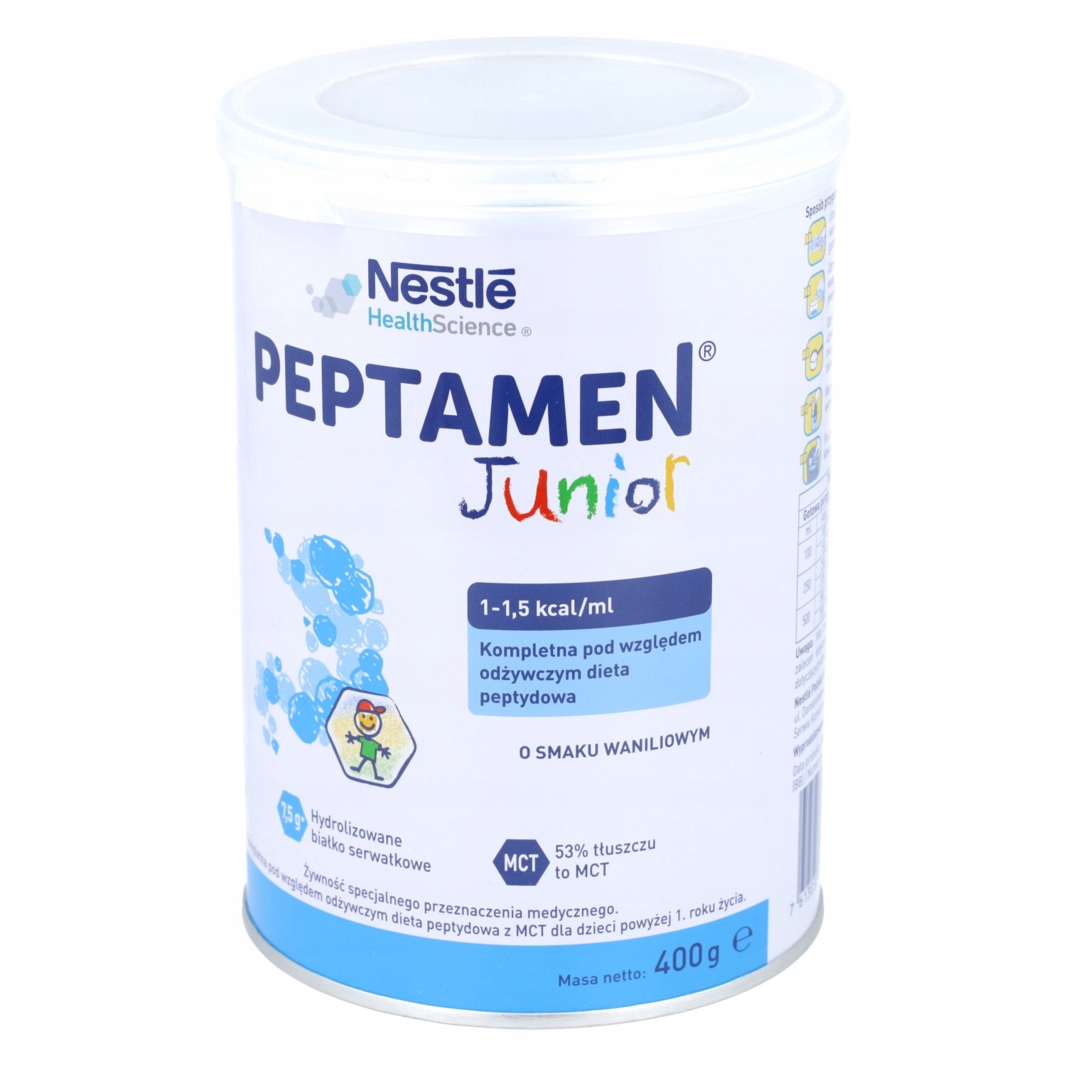 PEPTAMEN Junior preparat proszek waniliowy 12m+ 400 g - data: 31.05.2024