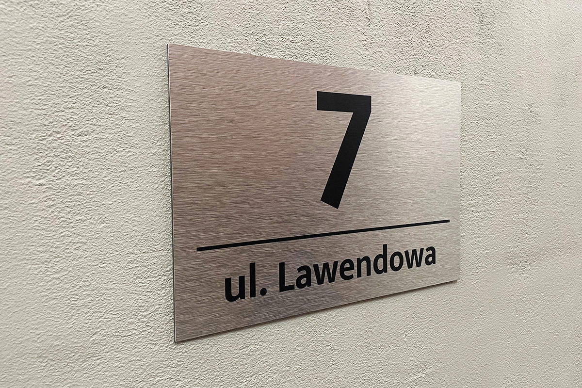 tabliczka tablica ADRESOWA numer domu aluminiowa Materiał aluminium
