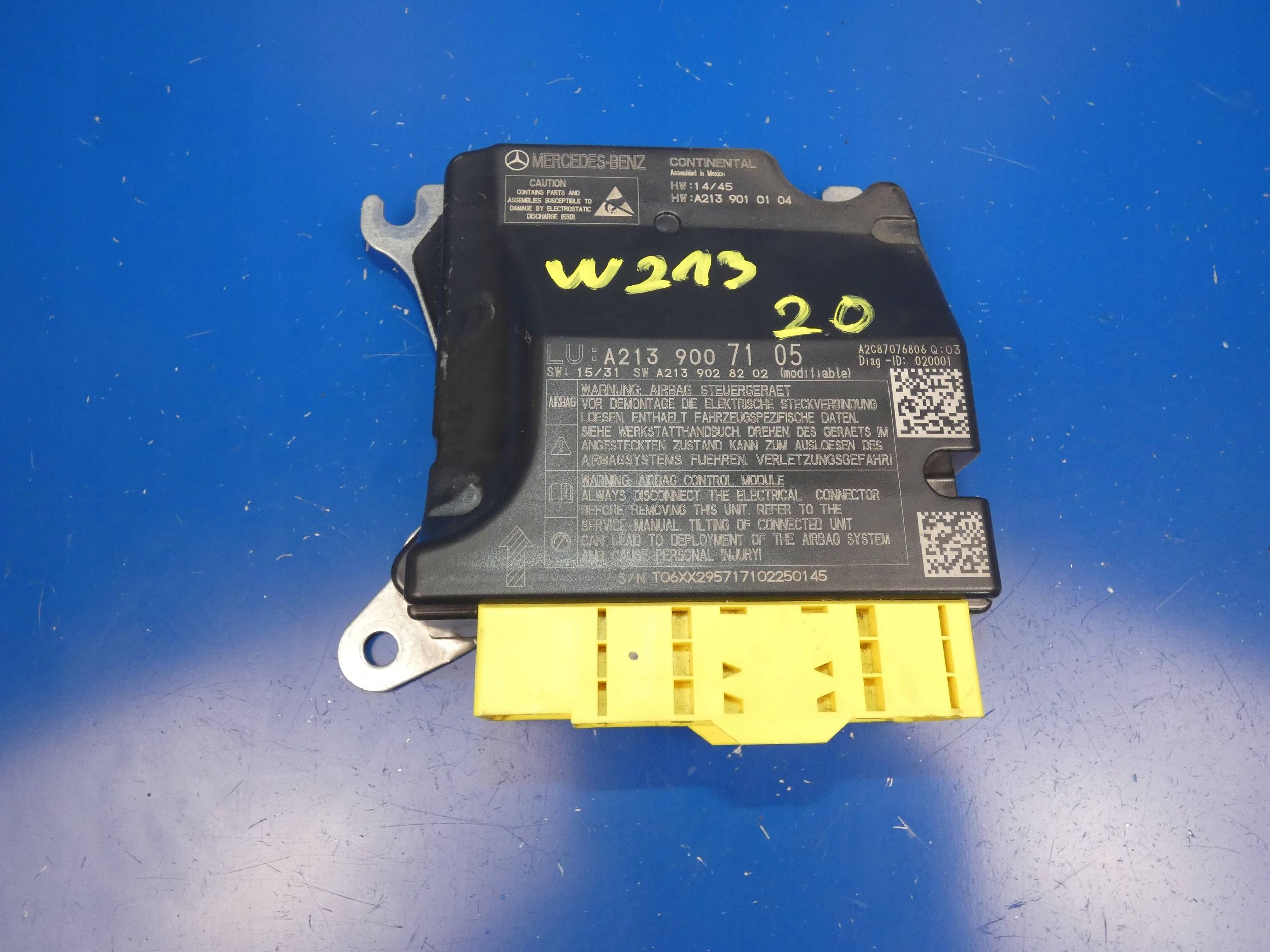 MERCEDES E KLASA W213 modulo SENSOR airbag POWIETRZNYCH AIR BAG