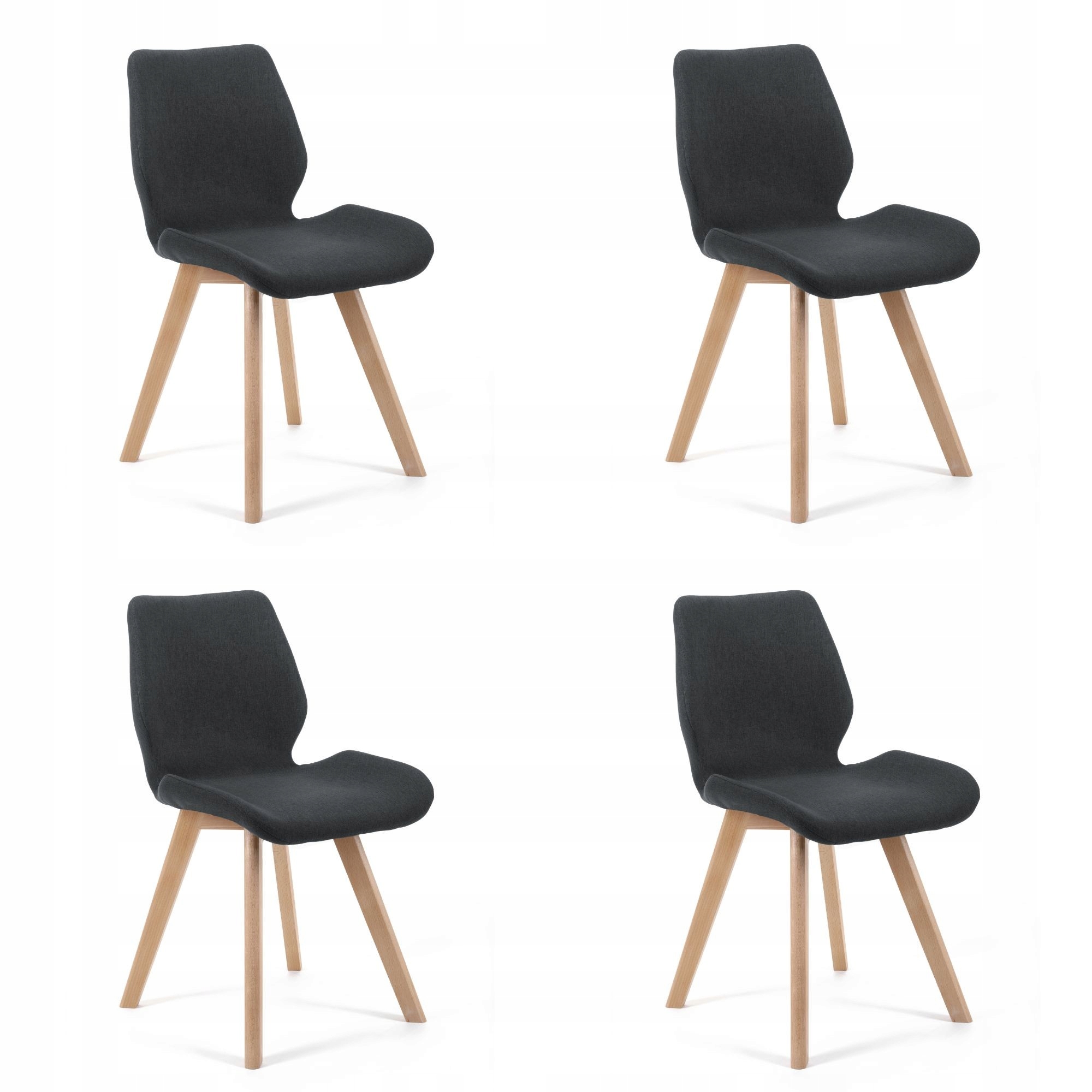 Krzesło tapicerowane materiałowe SJ.0159 do salonu 4 sztuki Czarne