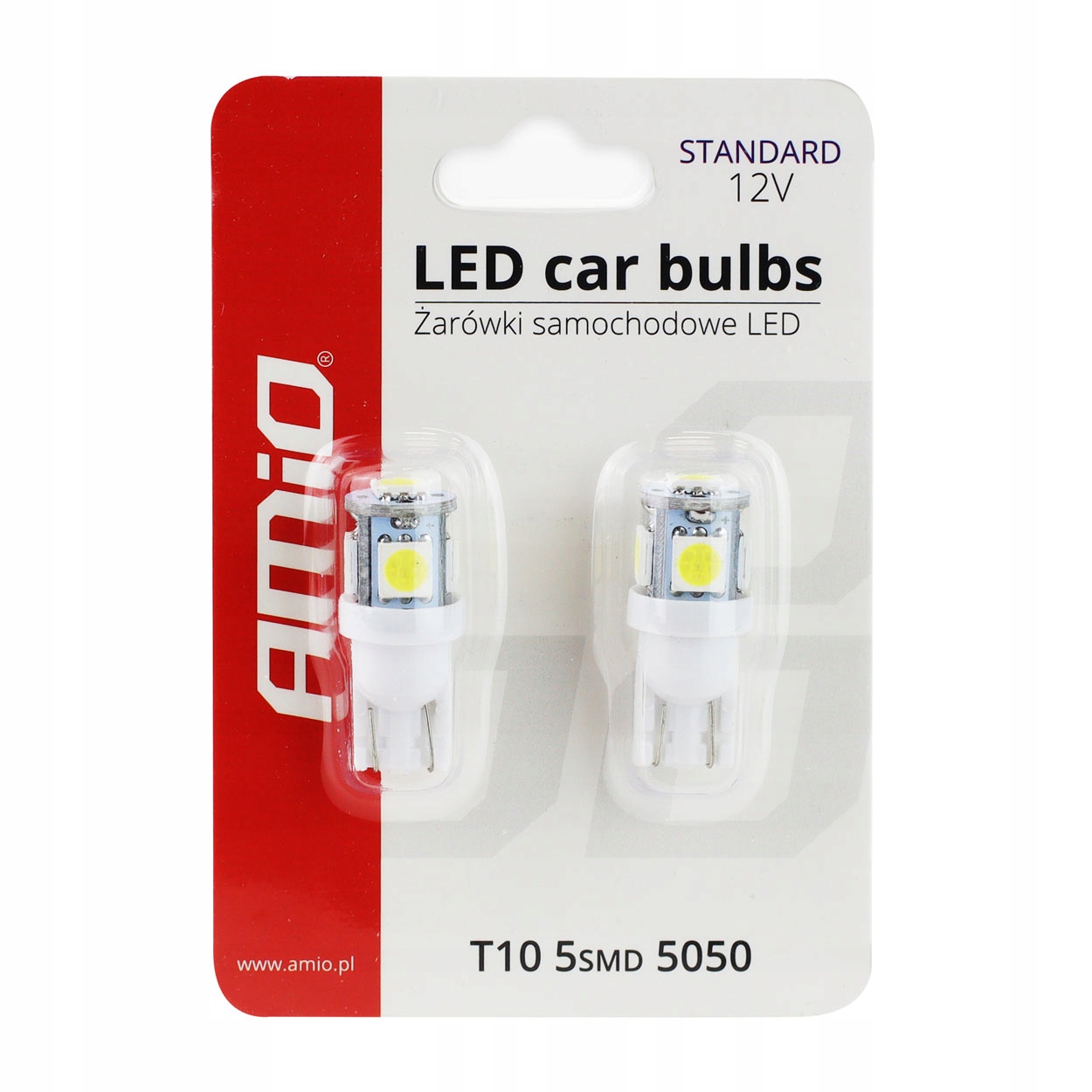 *2 SZTUKI* Żarówka LED STANDARD T10 W5W 12V AMIO-01284 Producent Amio