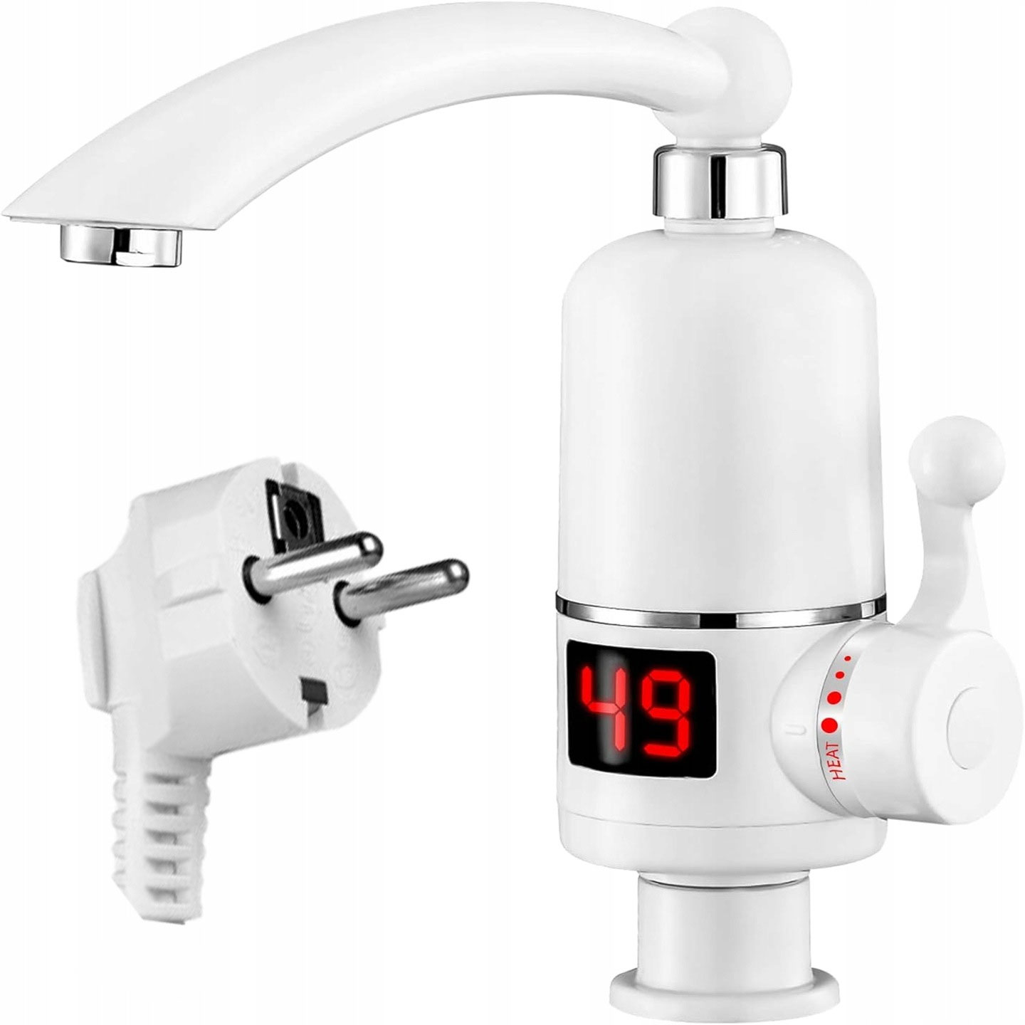 PRZEPŁYWOWY PODGRZEWACZ WODY 3KW KRAN LCD ELEKTRYCZNY PRZEPŁYWOWY DO KUCHNI