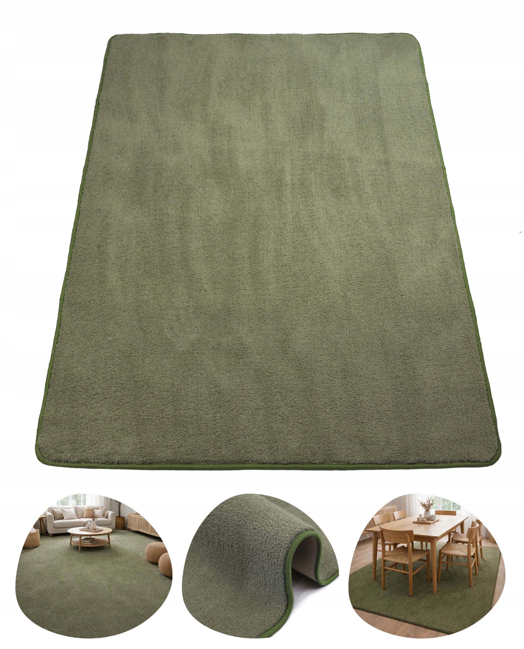 Koberec 150x150 Jemný a příjemný „v módním odstínu – šalvějová Zeleň“