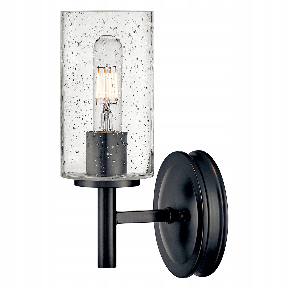 Nástenná lampa loftová čierna, sklenená, bublinková, tienidlo do spálne Hinkley