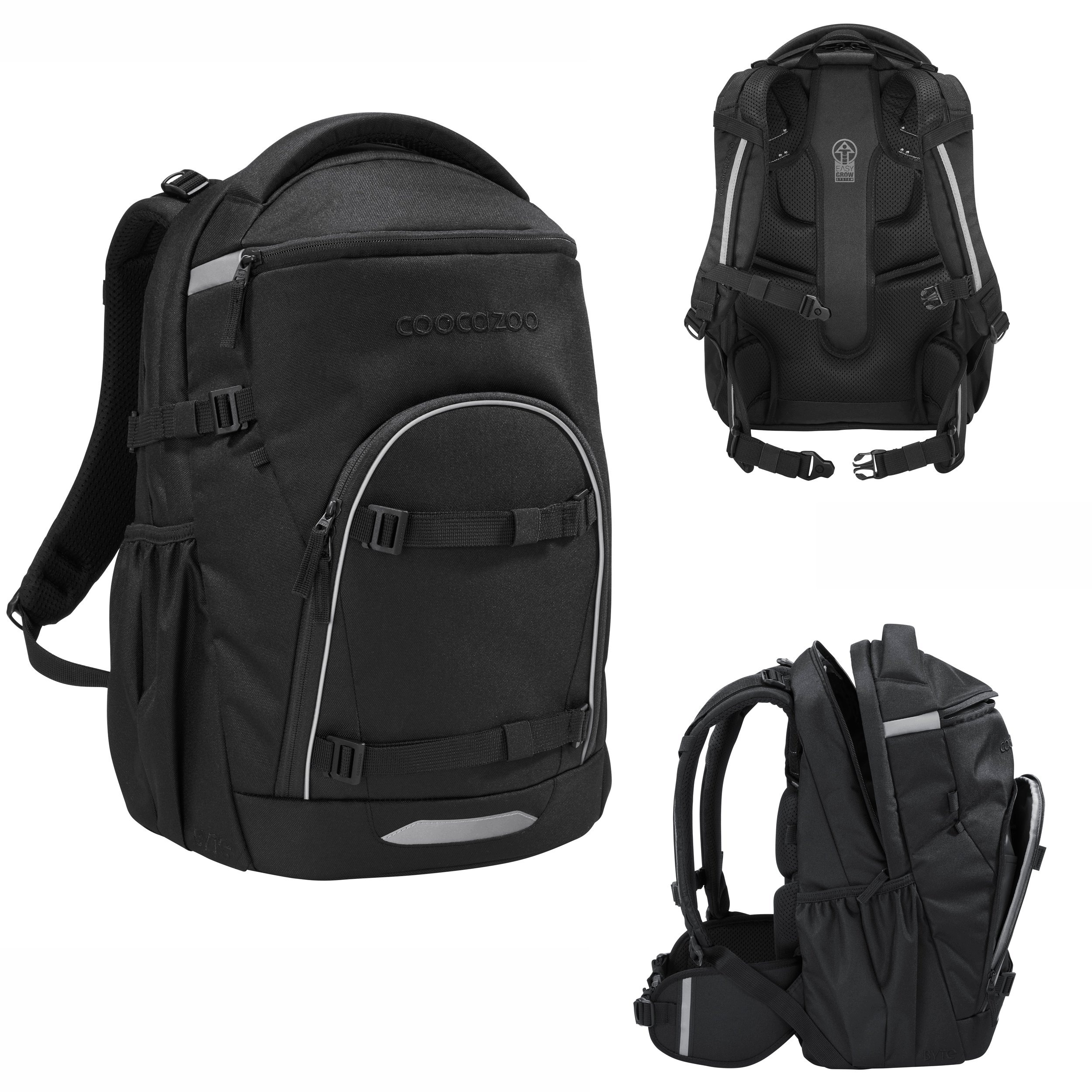 Coocazoo Plecak Szkolny Byte Black Coal Młodzieżowy Ergonomiczny Lekki 20L