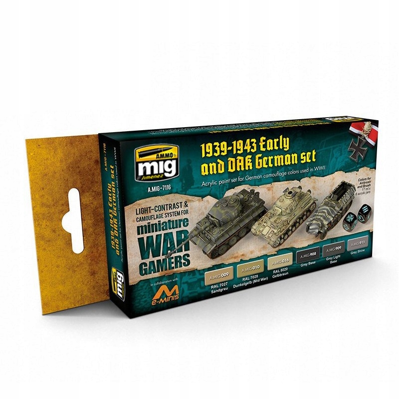Ammo Mig 7116 Wargame Early a německé barvy Dak