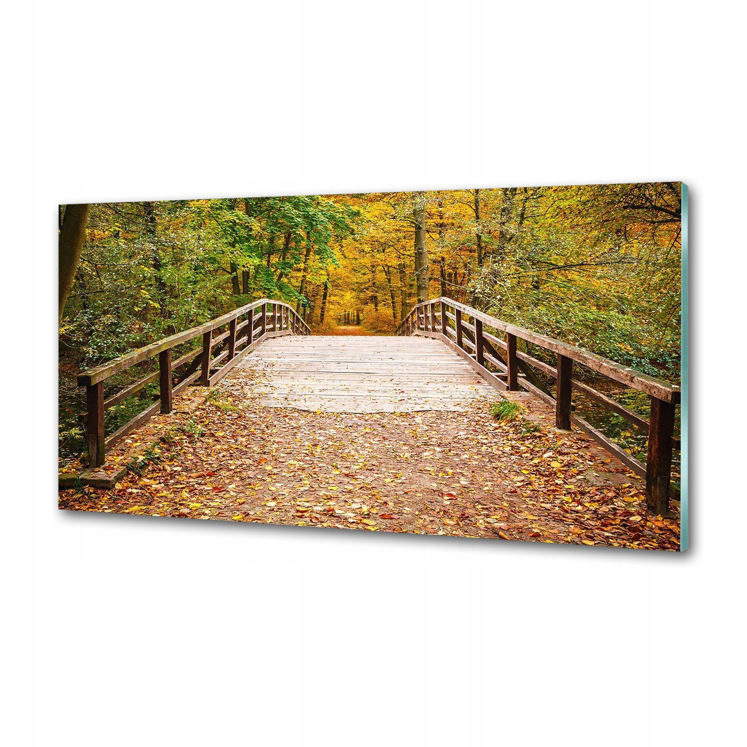 Panel lacobel Most v lese jeseň 120x60 cm Lepidlo