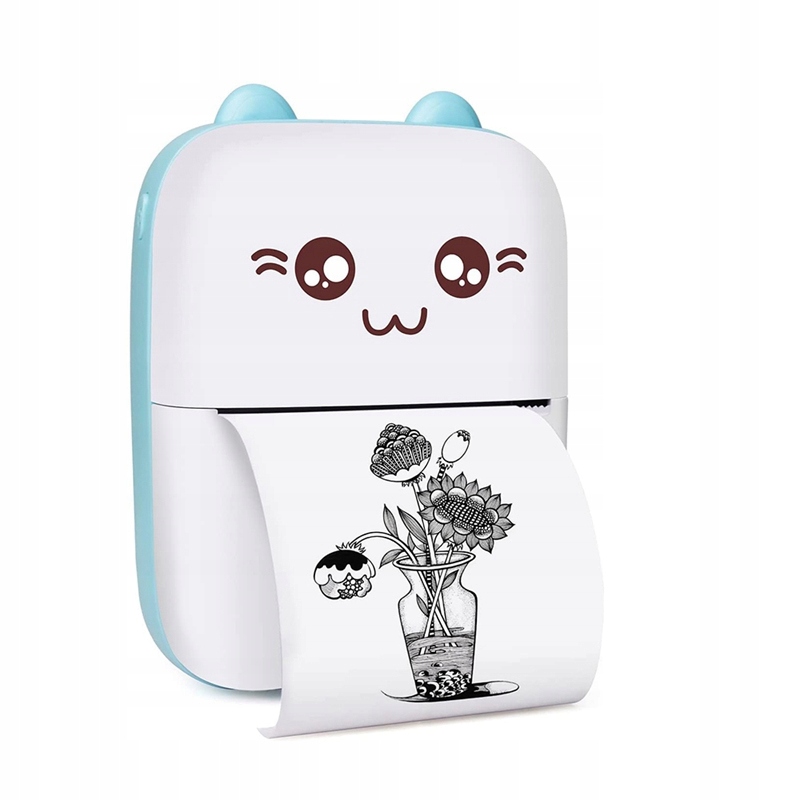 MINI DRUKARKA KOTEK DO ZDJĘĆ TERMICZNA KIESZONKOWA BEZPRZEWODOWA USB ROLKA