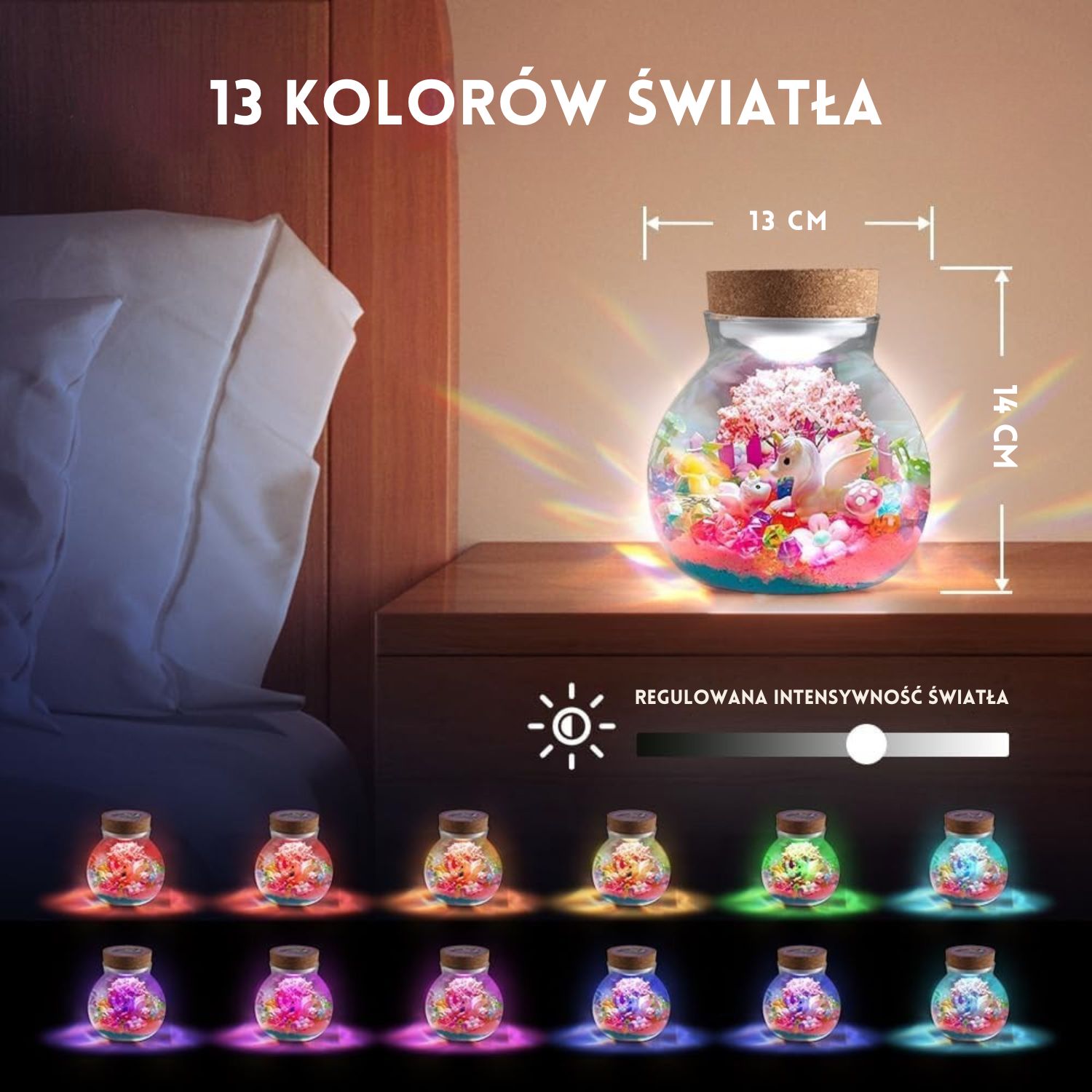 Jednorożec Zestaw Kreatywny Dziewczynki Lampka Nocna Piasek Kinetyczny DIY Certyfikaty, opinie, atesty CE EN 71